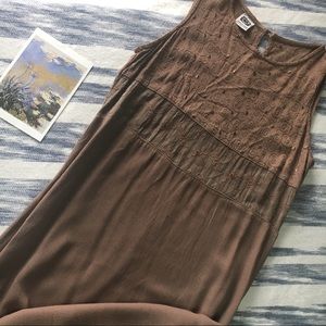 Johnny Was BoHo Chic Brown Lace Waist Maxi Dress